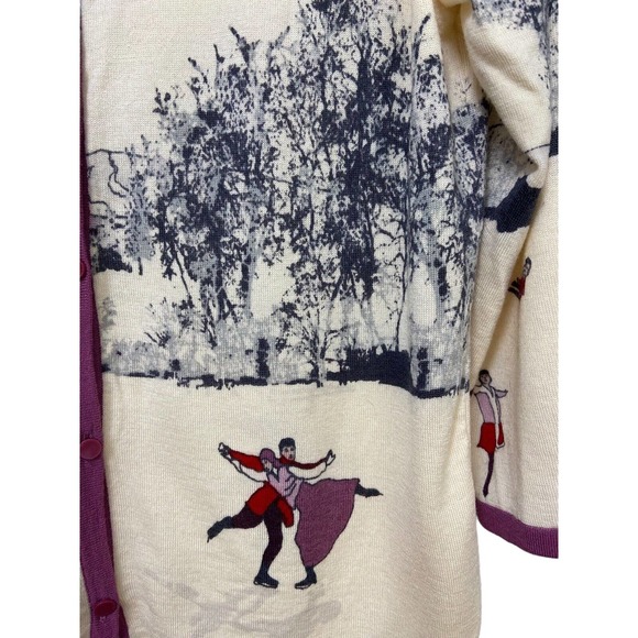 Talbots Cream and Purple Women's Sweater - Picture 5 of 11